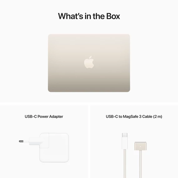 Apple MacBook Air 13.6: STARLIGHT/M2/8C GPU/16GB/256GB-MAG