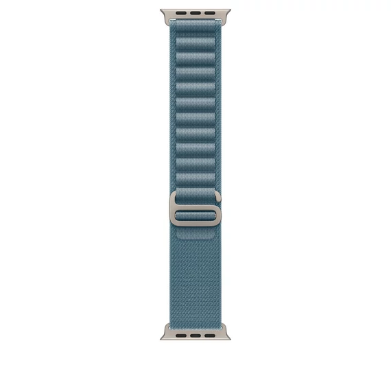 Apple Watch 49mm Loop:  Light Blue Alpine Loop - Small - Natural Titanium Finish