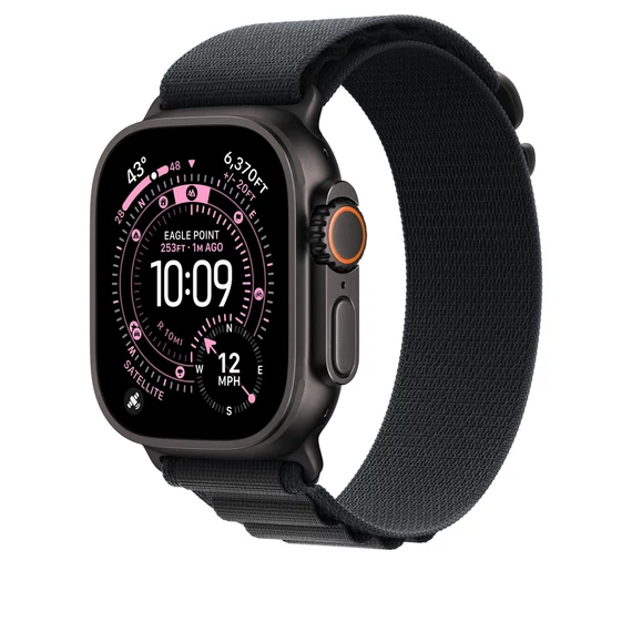 Apple Watch 49mm Loop:  Black Alpine Loop - Large - Black Titanium Finish