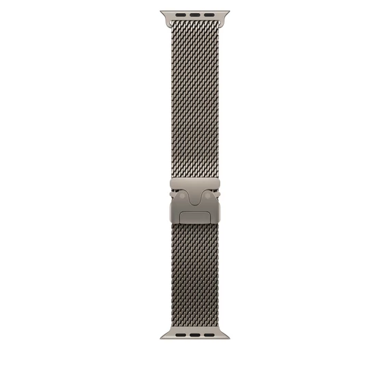 Apple Watch 49mm Loop:  Natural Titanium Milanese Loop - Large