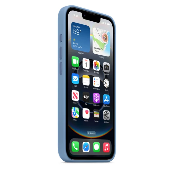 iPhone 16e szilikon tok– télkék