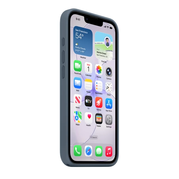 MagSafe-rögzítésű iPhone 17e-szilikontok – acélkék