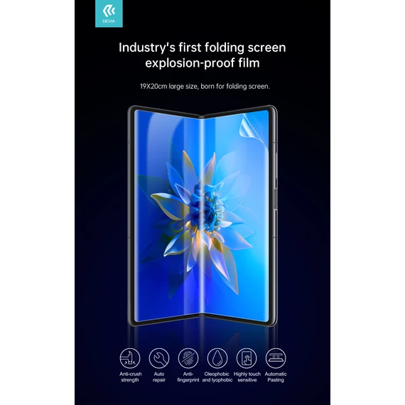 Devia FOLD Hydrogél Fólia - Speciális védelem az összehajtható kijelzők minden ívére.