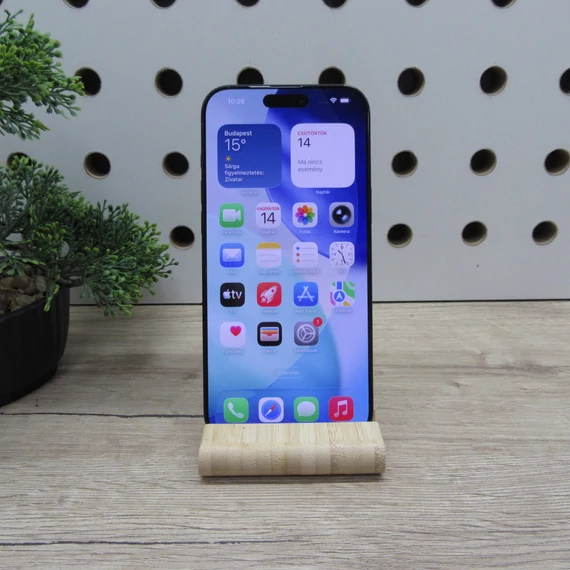 Apple iPhone 16 Pro Max 256GB Black Titanium Karcmentes 100% akkumulátor (152 ciklus)
