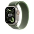 Apple Watch 49mm Loop:  Green/Neon Trail Loop - S/M - Natural Titanium Finish