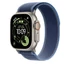 Apple Watch 49mm Loop:  Blue/Bright Blue Trail Loop - M/L - Natural Titanium Finish