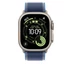 Apple Watch 49mm Loop:  Blue/Bright Blue Trail Loop - M/L - Natural Titanium Finish