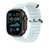 Apple Watch 49mm Band:  Ice Blue Ocean Band Extension - Black Titanium Finish