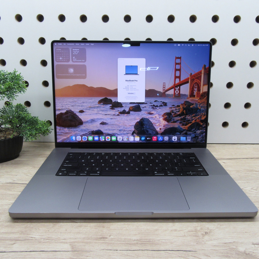 MacBook Pro 16 M1 Pro (2021) 16GB/500GB – megkímélt, 85%-os akku, 132 ciklus, használt, felújított (A)