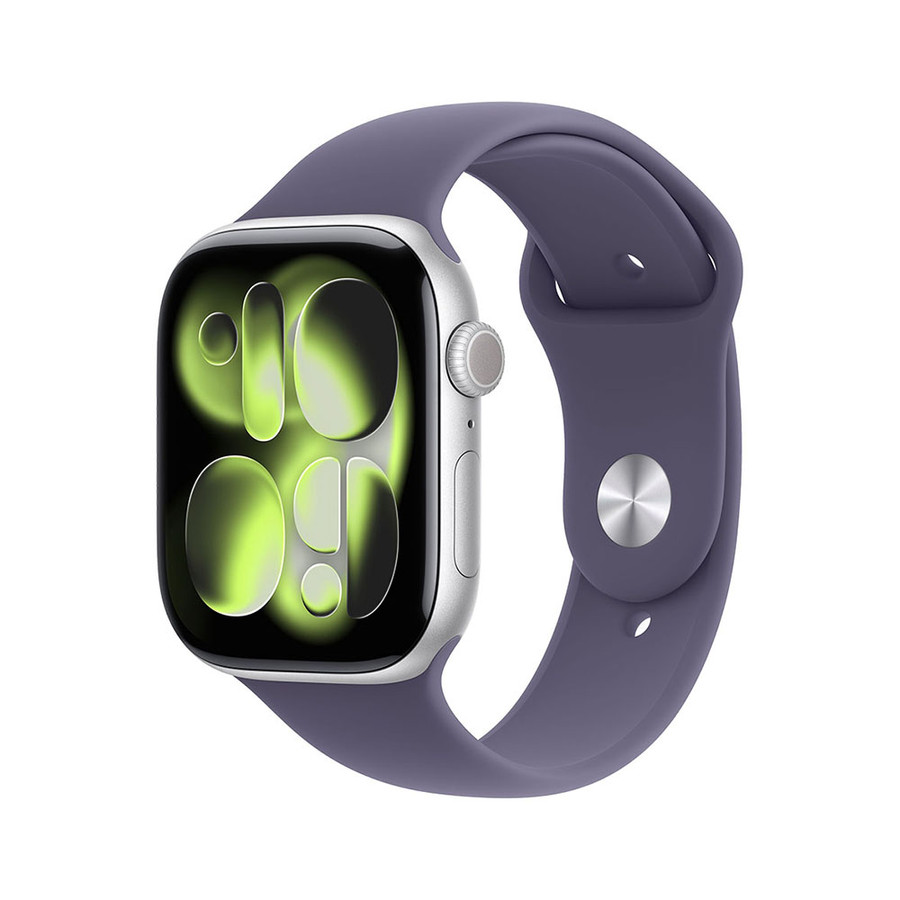 Apple Watch Series 11 42mm GPS – ezüst alumínium tok, lila köd sportszíj (M/L)