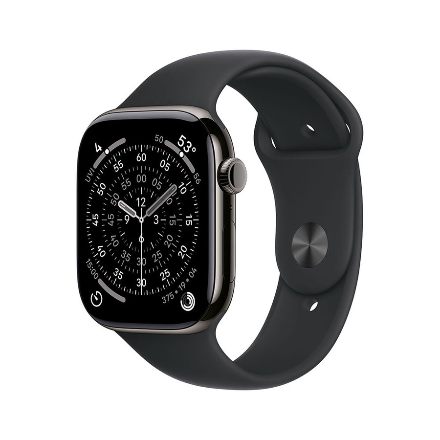 Apple Watch Series 11 42mm GPS + Cellular – palaszürke titán tok, fekete sportszíj (M/L)