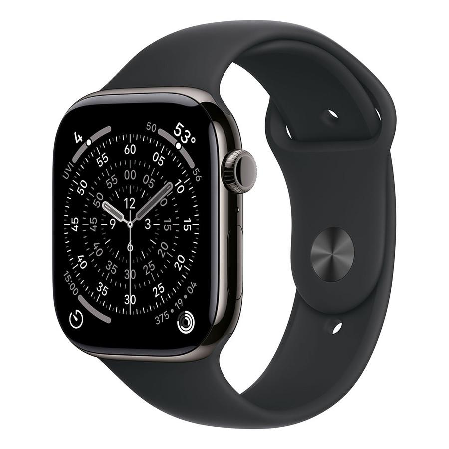 Apple Watch Series 11 46mm GPS + Cellular – palaszürke titán tok, fekete sportszíj (S/M)