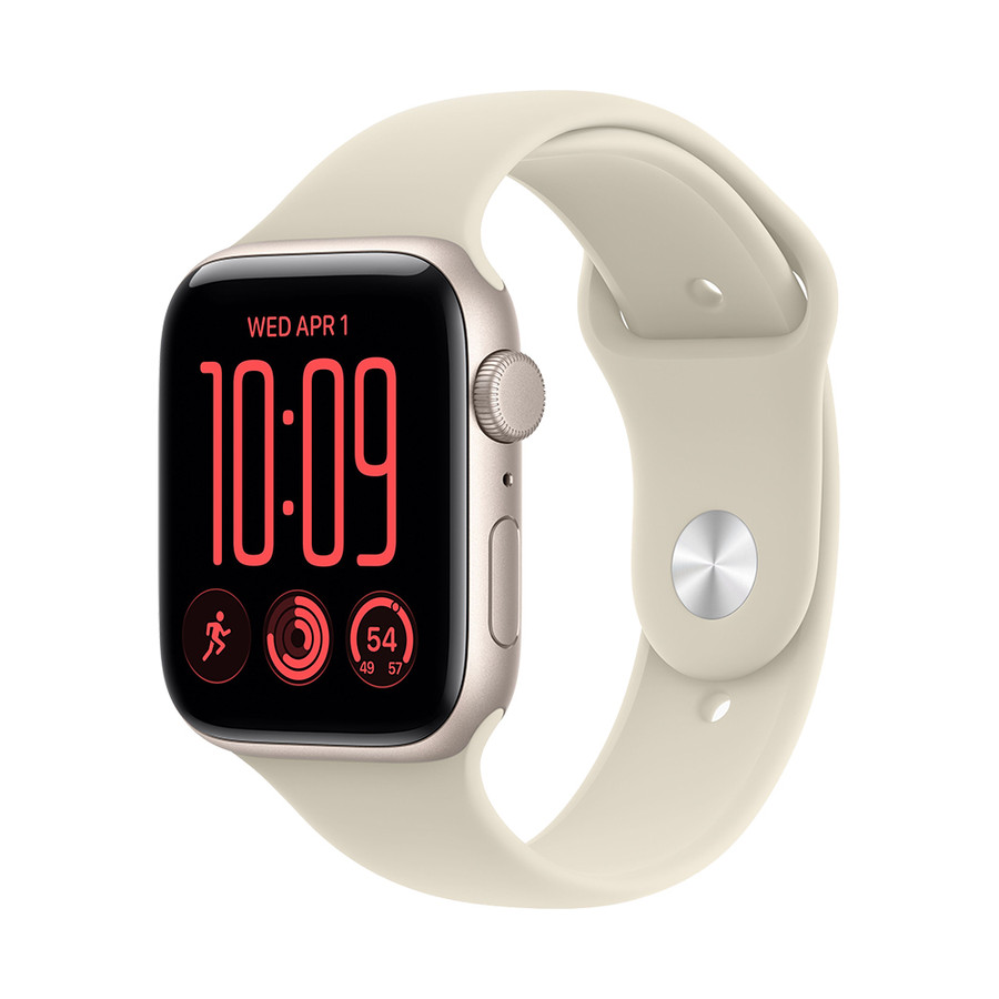 Apple Watch SE3 v2 GPS 44mm Starlight Aluminium Case with Sand Sport Band - S/M (Új)