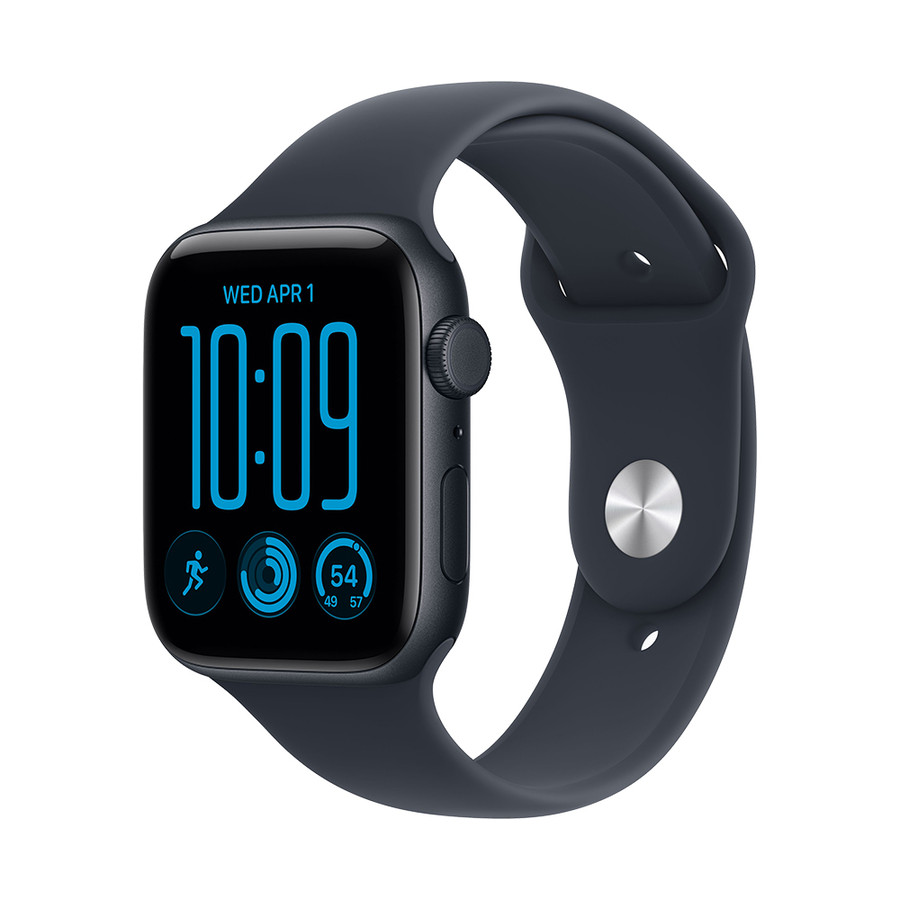 Apple Watch SE3 v2 GPS 44mm Midnight Aluminium Case with Navy Blue Sport Band - S/M (Új)