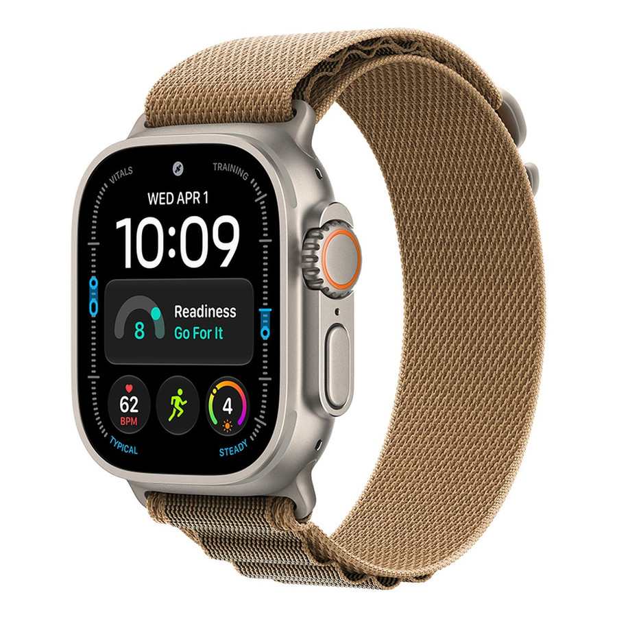 Apple Watch Ultra 4 Cellular 49mm Natural Titanium Case with Desert Alpine Loop - M (Új)